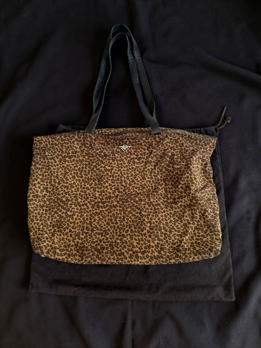 BOTTEGA VENETA Vintage Animal Print Large Shoulder Tote Bag w/ Dustbag